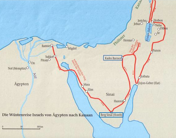 Karte zur Wüstenwanderung